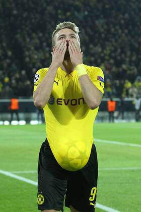 Ciro Immobile (Borussia Dortmund) bejubelt seinen Treffer zum 1:0, Torjubel Jubel, Emotionen Borussia Dortmund vs RSC Anderlecht, Fussball, UEFA Champions League, 09.12.2014 , EP_ANS