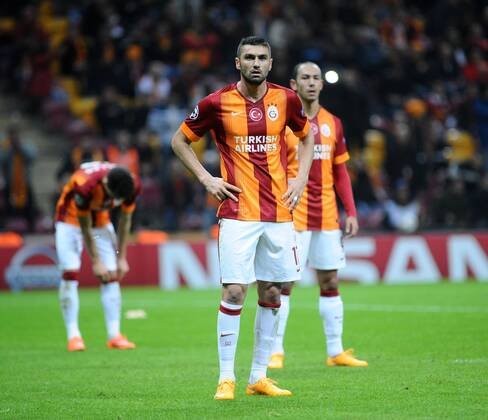 UEFA Champions League Group D match between Galatasaray and Arsenal at Turk Telekom Arena Stadium on December 09, 2014 in Istanbul, Turkey Pictured: Burak Yilmaz of Galatasaray . 