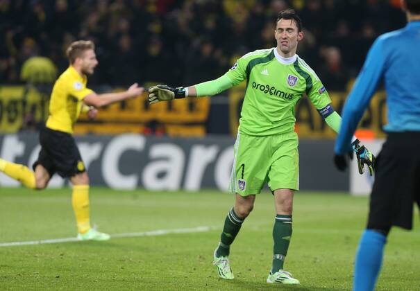 - DORTMUND, GERMANY: Anderlecht s goalkeeper Silvio Proto looks dejected during a soccer game between German team Borussia Dortmund and Belgium s RSC Anderlecht, Tuesday 09 December 2014 in Dortmund, Germany, on the sixth and last day of the group stage of the UEFA Champions League competition, in the group D VIRGINIExLEFOUR  x04518481x