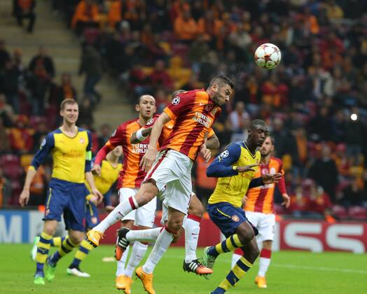 UEFA Champions League Group D match between Galatasaray and Arsenal at Turk Telekom Arena Stadium on December 09, 2014 in Istanbul, Turkey Pictured: Burak Yilmazof Galatasaray 