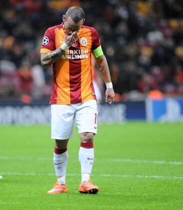 Aktuell Fußball, Champions League, Galatasaray Istanbul - FC Arsenal UEFA Champions League Group D match between Galatasaray and Arsenal at Turk Telekom Arena Stadium on December 09, 2014 in Istanbul, Turkey . Score: Galatasaray 1 - Arsenal 4 Pictured: Wesley Sneijder of Galatasaray. 