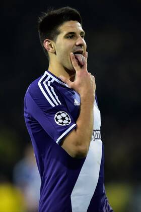 Alexandar Mitrovic of RSC Anderlecht - Joie FOOTBALL : Borussia Dortmund vs RSC Anderlecht - Ligue des Champions - 09 12 2014 PhotoNews Panoramic 