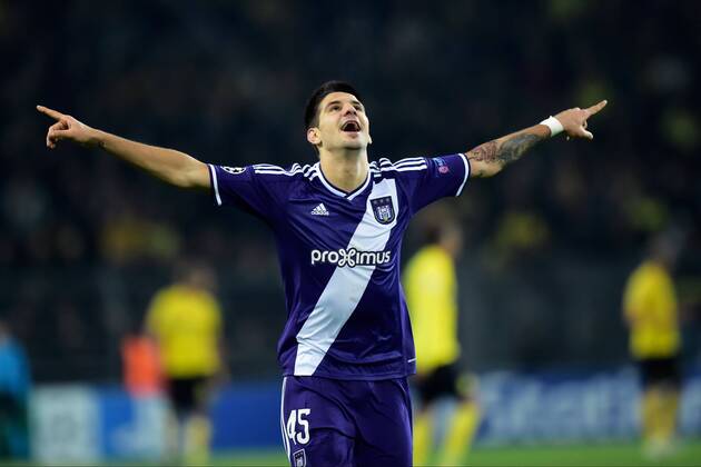 Alexandar Mitrovic of RSC Anderlecht - Joie FOOTBALL : Borussia Dortmund vs RSC Anderlecht - Ligue des Champions - 09 12 2014 PhotoNews Panoramic 