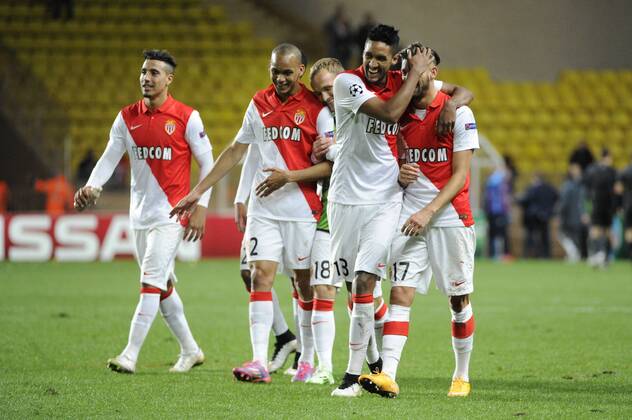 Aktuell Fußball, Champions League, AS Monaco - Zenit St. Petersburg Wallace - Nabil Dirar - FABINHO - VALERE GERMAIN - Jubel AS Monaco vs FC Zenit St. Petersburg - Champions League - 09 12 2014 FEPx 
