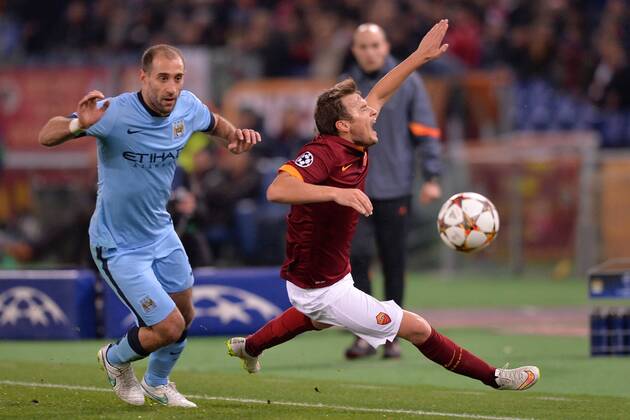 Adem Ljajic Roma, Pablo Zabaleta Manchester. Champions League AS Rom - Manchester City AntoxBalda