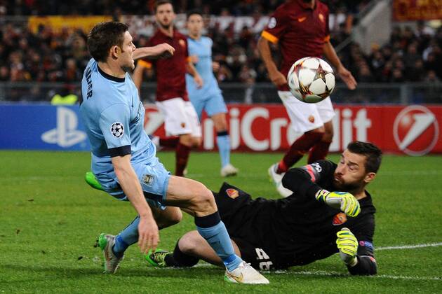 Morgan De Sanctis Roma saves on James Milner Manchester Champions League AS Rom - Manchester City andreaxstaccioli