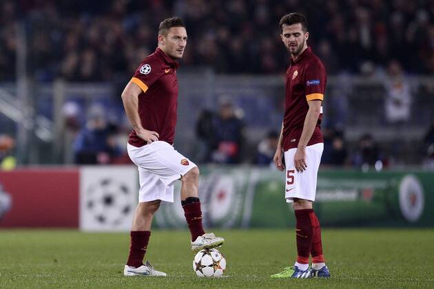 Champions League AS Rom - Manchester City Francesco Totti-Miralem Pjanic 