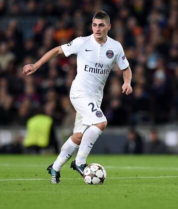 FUSSBALL CHAMPIONS LEAGUE SAISON 2014 2015 Vorrunde FC Barcelona Barca - Paris St. Germain 10.12.2014 Marco Verratti (Paris Saint-Germain) am Ball 