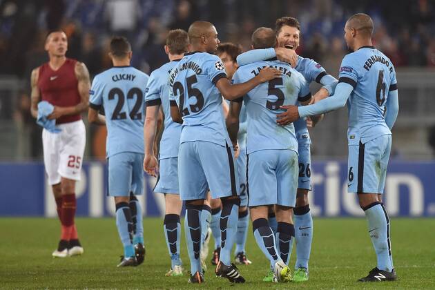 Manchester City Celebration Manchester players Champions League AS Rom - Manchester City andreaxstaccioli