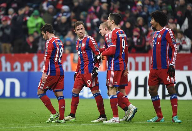10.12.2014, xjhx, Fussball Champions League, FC Bayern Muenchen - ZSKA Moskau, v.l. Mario Goetze (FC Bayern Muenchen) Torjubel, Goal celebration, celebrate the goal 3:0