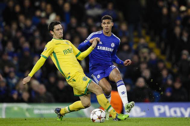 Aktuell Fussball, Champions League, FC Chelsea - Sporting Lissabon 10.12.2014. London, England. Champions League Group Stage. Chelsea versus Sporting Lisbon. Chelsea& x2019;s Ruben Loftus-Cheek gets a rare appearance off the bench xCraigxMercerx  ActionPlus11582260