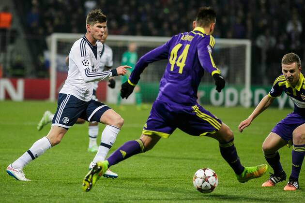 Aktuell Fussball, Champions League, NK Maribor - FC Schalke 04 Arghus of NK Maribor in action during the UEFA Champions League Group G match againt FC Schalke 04 on December 10 in Maribor, Slovenia. FC Schalke 04 vs. NK Maribor