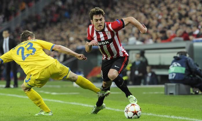 Aktuell Fussball, Champions League, Athletic Bilbao - BATE Baryssau Champions League match between Athletic Bilbao and Bate Borisov. In this picture, Ibai Gomez. xJUANxECHEVERRIAx 