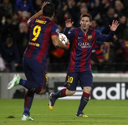 Aktuell Fussball, Champions League, FC Barcelona - Paris St. Germain Champions League match between Barcelona and PSG. In this picture, Lionel Messi celebrates his goal. xFRANCESCxADELANTADOx 