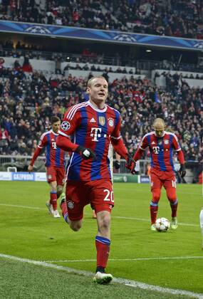 10.12.2014, Fussball Champions League 2014 2015, Vorrunde, 6.Spieltag, FC Bayern München - ZSKA Moskau, in der Allianzarena München. Sebastian Rode (Bayern) jubelt. 