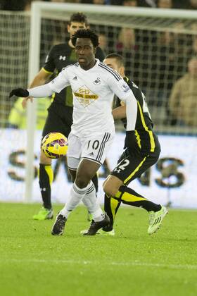 Football - 2014 2015 Premier League - Swansea City vs. Tottenham Hotspur at The Liberty Stadium. COLORSPORT WINSTON BYNORTH