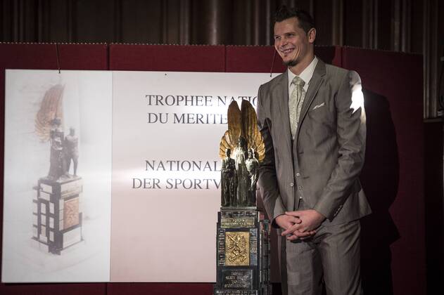 - BRUSSELS, BELGIUM: Former Red Devil Daniel Van Buyten pictured during the award ceremony for the National Trophy of Sports Merit 2014 (Trophee National du Merite Sportif - Nationale Trofee voor Sportverdienste), at the Brussels City Hall, Thursday 18 December 2014. JASPERxJACOBS  x04524873x