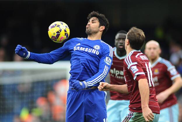 Football - 2014 2015 Premier League - Chelsea vs. West Ham United Chelsea s Diego Costa at Stamford Bridge. COLORSPORT ANDREW COWIE
