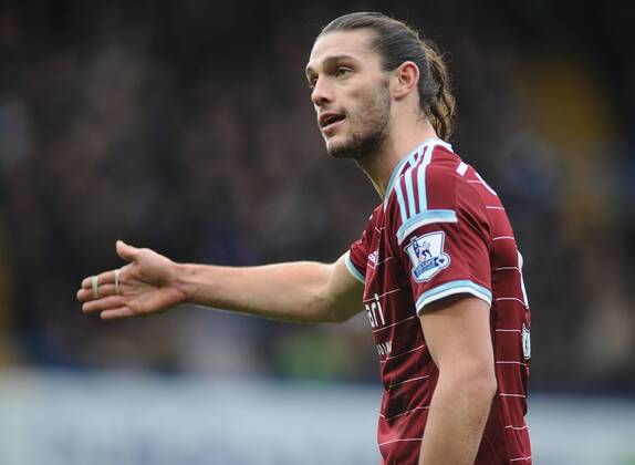 Football - 2014 2015 Premier League - Chelsea vs. West Ham United West ham s Andy Carroll at Stamford Bridge. COLORSPORT ANDREW COWIE