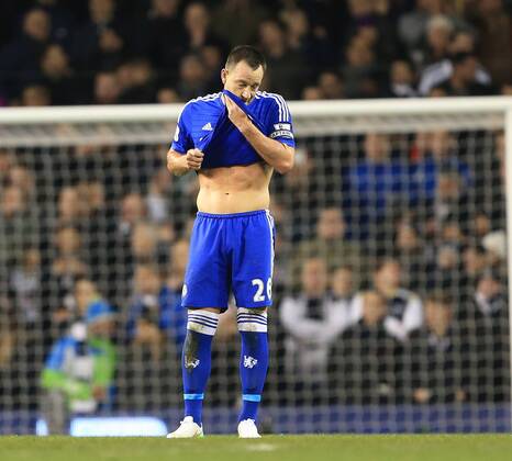 Chelsea s John Terry looks on dejected after going 3-1 down Barclays Premier League - Tottenham Hotspur vs Chelsea - White Hart Lane - England - 1st January 2015 - Picture David Klein Sportimage EDITORIAL USE ONLY. No use with unauthorised audio, video, data, fixture lists, club league logos or live services. Online in-match use limited to 120 images, no video emulation. No use in betting, games or single club league player publications.