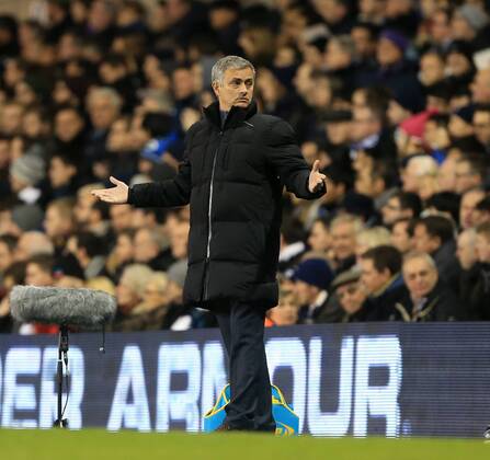 Chelsea s Jose Mourinho looks on dejected Barclays Premier League - Tottenham Hotspur vs Chelsea - White Hart Lane - England - 1st January 2015 - Picture David Klein Sportimage EDITORIAL USE ONLY. No use with unauthorised audio, video, data, fixture lists, club league logos or live services. Online in-match use limited to 120 images, no video emulation. No use in betting, games or single club league player publications.