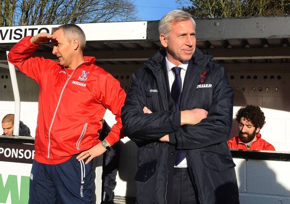 Football - 2014 2015 FA Cup - Third Round: Dover Athletic vs. Crystal Palace Palace manager Alan Pardew at the Crabble Athletic Ground. COLORSPORT ANDREW COWIE