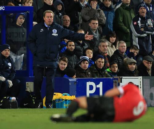 QPR s Harry Redknapp looks on dejected Barclays Premier League - Queens Park Rangers vs Manchester United ManU - Loftus Road - England - 17th January 2015 - Picture David Klein Sportimage EDITORIAL USE ONLY. No use with unauthorised audio, video, data, fixture lists, club league logos or live services. Online in-match use limited to 120 images, no video emulation. No use in betting, games or single club league player publications.
