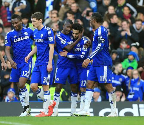 Chelsea s Ramires celebrates scoring his sides second goal FA Cup Fourth Round - Chelsea vs Bradford City - Stamford Bridge - England - 24th January 2015 - Picture David Klein Sportimage EDITORIAL USE ONLY. No use with unauthorised audio, video, data, fixture lists, club league logos or live services. Online in-match use limited to 120 images, no video emulation. No use in betting, games or single club league player publications.