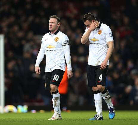 Aktuell Fußball, England, Premier League, West Ham United - Manchester United Manchester United ManU s Wayne Rooney looks on dejected at the final whistle Barclays Premier League- West Ham United vs Manchester United - Upton Park - England - 8th February 2015 - Picture David Klein Sportimage EDITORIAL USE ONLY. No use with unauthorised audio, video, data, fixture lists, club league logos or live services. Online in-match use limited to 120 images, no video emulation. No use in betting, games or single club league player publications.