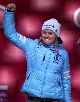 ALPINE SKIING - FIS Ski WC Vail Beaver Creek 2015 BEAVER CREEK,COLORADO,USA,12.FEB.15 - ALPINE SKIING - FIS Alpine World Ski Championships, Raptor, giant slalom, ladies, award ceremony. Image shows Viktoria Rebensburg (GER).