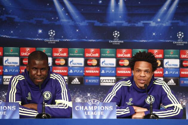 Aktuell Fußball, Champions League, PK FC Chelsea Kurt Zouma et Loic Remy FOOTBALL : Conference de Presse de Chelsea - Champions League - 16 02 2015 GwendolineLeGoff Panoramic 