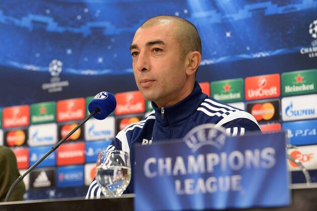 Fußball Champions League Pressekonferenz Schalke 04 am 17.02.2015 in der Veltins-Arena in Gelsenkirchen Roberto Di Matteo ( Trainer Schalke )