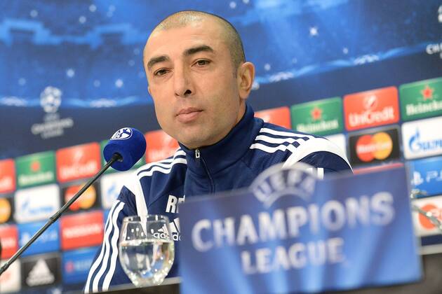 Fußball Champions League Pressekonferenz Schalke 04 am 17.02.2015 in der Veltins-Arena in Gelsenkirchen Roberto Di Matteo ( Trainer Schalke )