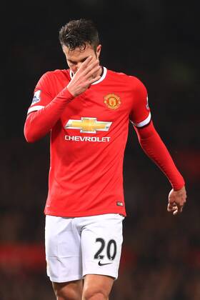 Robin van Persie of Manchester United ManU looks dejected - Manchester United vs. Burnley - Barclay s Premier League - Old Trafford - Manchester - 11 02 2015 Pic Philip Oldham Sportimage EDITORIAL USE ONLY. No use with unauthorised audio, video, data, fixture lists, club league logos or live services. Online in-match use limited to 120 images, no video emulation. No use in betting, games or single club league player publications.