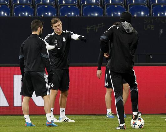 Real Madrid training session before first leg of 1 8 Champions League match. In this picture, Toni Kroos. xPABLOGARCIAx 