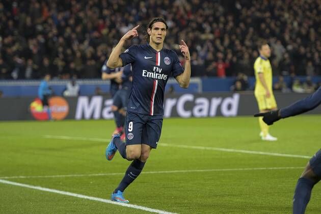 Aktuell Fußball, Champions League, Paris St. Germain - FC Chelsea joie de Edinson Cavani (PSG) apres son but FOOTBALL : PSG vs Chelsea - League des Champions - 17 02 2015 JBAutissier Panoramic 