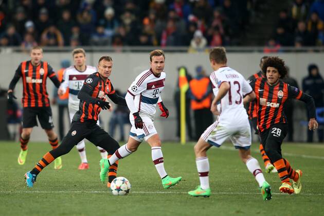CHAMPIONS LEAGUE 2014 2015, Lemberg, Schachtar Donezk - FC Bayern München WJACZESLAW SZEWCZUK MARIO GOETZE  GY5Q0767