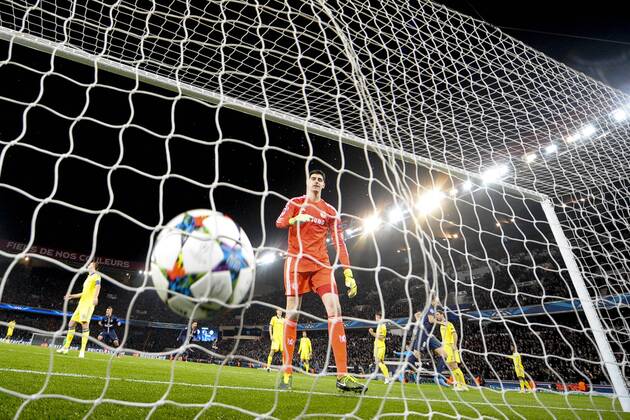 Aktuell Fußball, Champions League, Paris St. Germain - FC Chelsea but d Edinson Cavani (PSG) FOOTBALL : PSG vs Chelsea - League des Champions - 17 02 2015 JBAutissier Panoramic 
