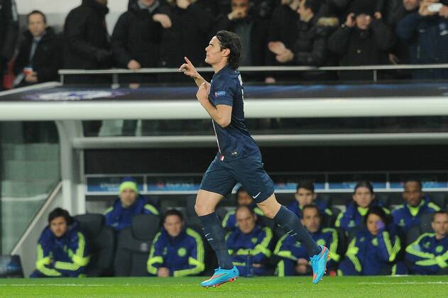 Aktuell Fußball, Champions League, Paris St. Germain - FC Chelsea joie Edinson Cavani apres son but (PSG) FOOTBALL : PSG vs Chelsea - Champion s League - 17 02 2015 N.LeGouic FEP Panoramic 