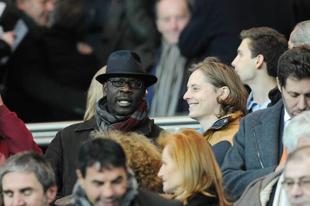 Lilian Thuram und Pierre, Sohn von Nicolas Sarkozy CELIBRITIES : PSG vs Chelsea - Champion s League - 17 02 2015 N.LeGouic FEPx 