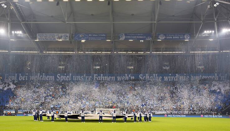Gelsenkirchen, 18.02.2015, Veltins Arena, Fußball Choreographie Schalke FC Schalke 04 - Real Madrid