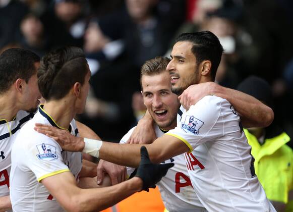 Tottenham s Harry Kane celebrates scoring his sides second goal Barclays Premier League - Tottenham Hotspur vs West Ham - White Hart Lane - England - 22nd February 2015 - Picture David Klein Sportimage EDITORIAL USE ONLY. No use with unauthorised audio, video, data, fixture lists, club league logos or live services. Online in-match use limited to 120 images, no video emulation. No use in betting, games or single club league player publications.