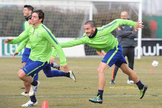 IPP20150223 Football - soccer: UEFA Champions League, Juventus Turin Training , leonardo bonucci , paolo de ceglie PUBLICATIONxONLYxINxGER xHOCHxZWEIx xItalyxPhotoxPressx 