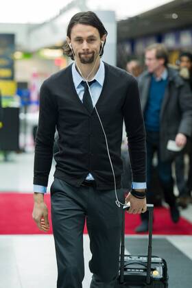 Montag 23.02.2015, Saison 2014 2015, BV Borussia Dortmund am Flughafen Dortmund auf dem weg zum Champions League Spiel, Neven SUBOTIC (BVB) DeFodi01001062135