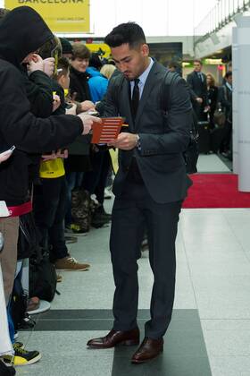 Montag 23.02.2015, Saison 2014 2015, BV Borussia Dortmund am Flughafen Dortmund auf dem weg zum Champions League Spiel, Ilkay GUENDOGAN (BVB) DeFodi01001062176