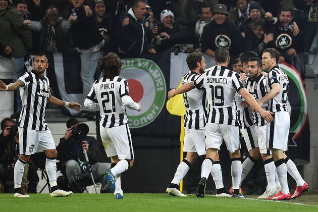 Esultanza Carlos Tevez Juventus dopo il gol goal celebration Juventus Turin - BVB Borussia Dortmund andreaxstaccioli