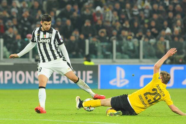 IPP20150224 Football - soccer: UEFA Champions League, Ottavi - Juventus Turin - Borussia dortmund, ALVARO MORATA , Marcel Schmelzer xHOCHxZWEIx xItalyxPhotoxPressx 