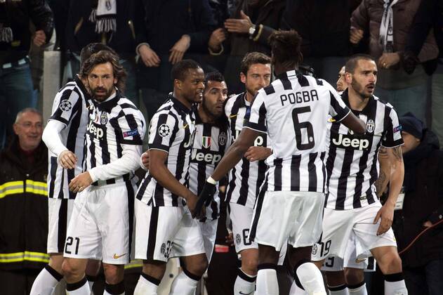 Carlos Tevez (Juventus), FEBRUARY 24, 2015 - Football Soccer : Carlos Tevez of Juventus celebrates after scoring his side s first goal during the UEFA Champions League Round of 16 1st leg match between Juventus 2-1 Borussia Dortmund at Juventus Stadium in Turin, Italy. NoxThirdxPartyxSales  (ptmb071534)
