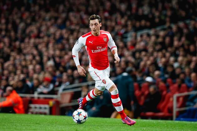 Mesut Ozil (Arsenal), FEBRUARY 25, 2015 - Football Soccer : Mesut Ozil of Arsenal during the UEFA Champions League Round of 16 first leg match between Arsenal and Monaco at Emirates Stadium, London. NoxThirdxPartyxSales  (MDGA005598)