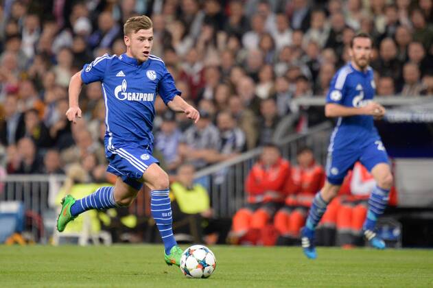 Max Meyer (FC Schalke 04), Freisteller, Einzelbild, Aktion, Action, Fussball, UEFA Champions League, Real Madrid - FC Schalke 04, , xjgx